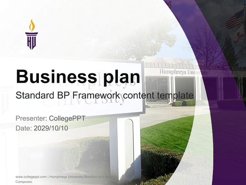 Humphreys University-Stockton and Modesto Campuses Competition/Entrepreneurship Contest PPT Template4:3 ratio PPT effect preview image9