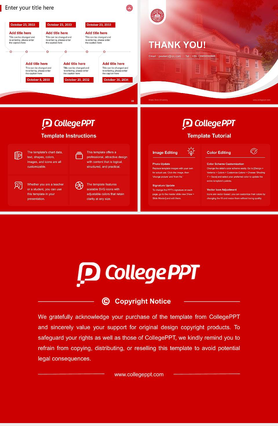 Illinois State University Lecture Sharing and Networking Event PPT Template4:3 ratio PPT effect preview image4