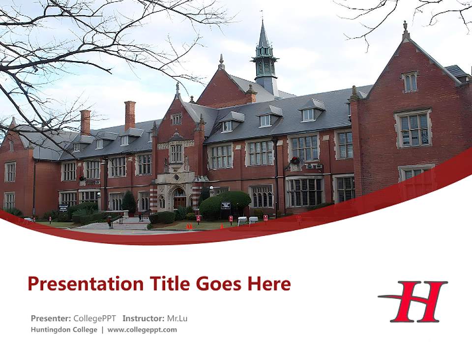 Huntingdon College Course/Courseware Creation PPT Template4:3 ratio PPT effect preview image5