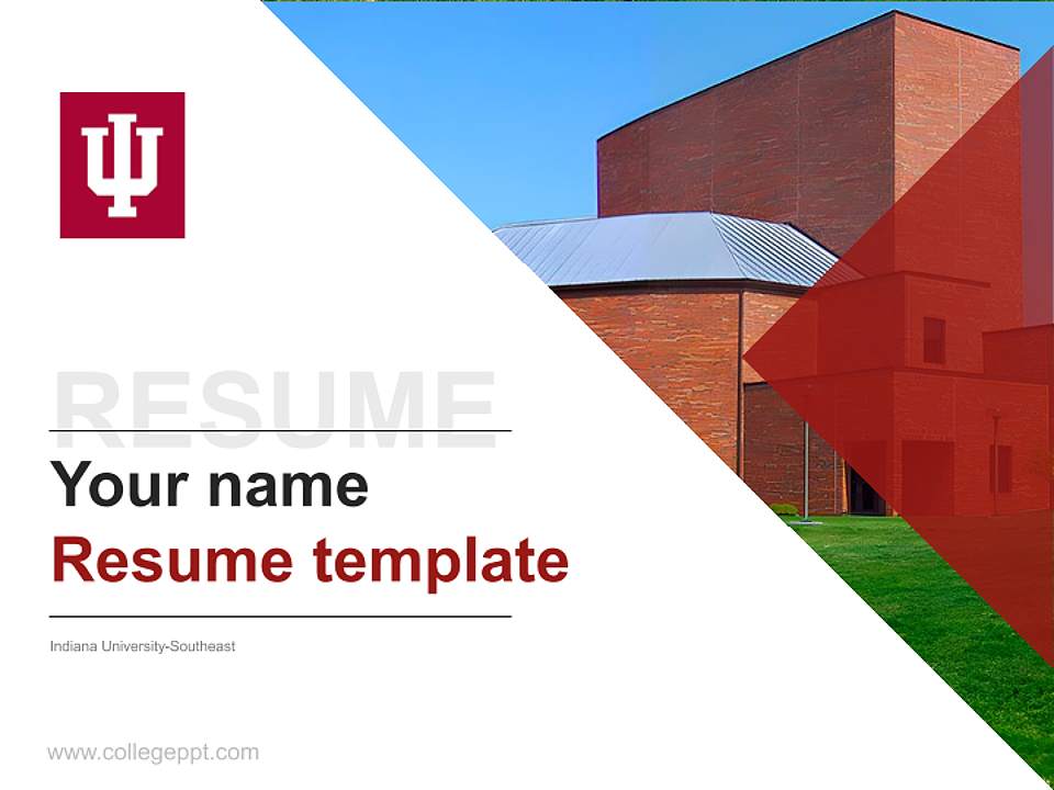 Indiana University-Southeast Resume PPT Template4:3 ratio PPT effect preview image5