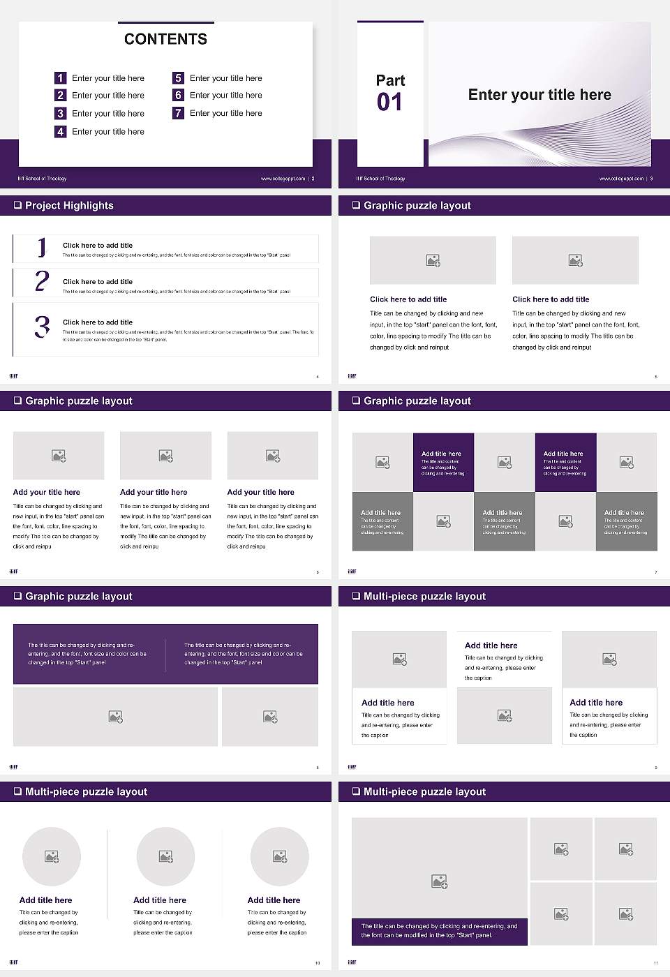 Iliff School of Theology General Purpose PPT Template16:9 ratio PPT effect preview image2