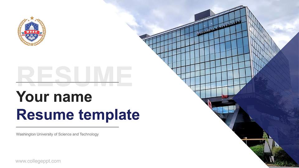 Washington University of Science and Technology Resume PPT Template16:9 ratio PPT effect preview image