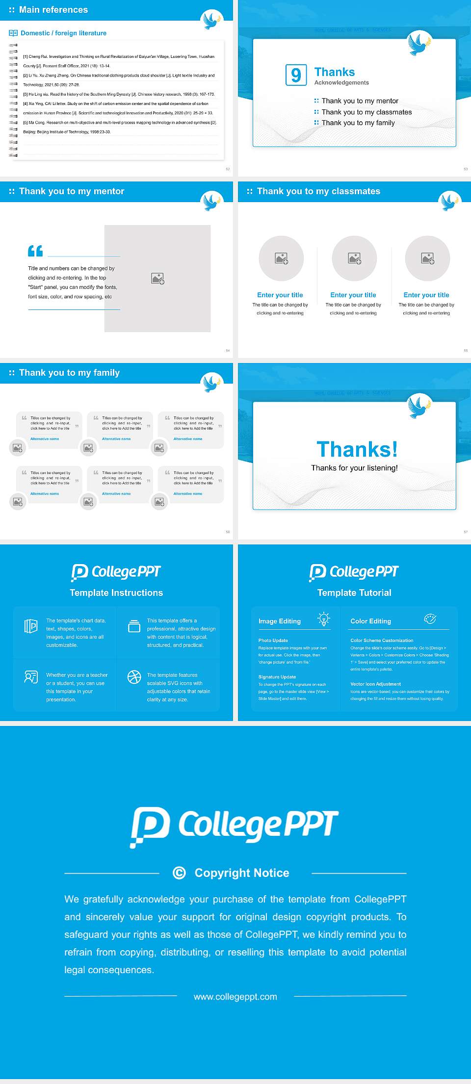 Hope College of Arts and Sciences Graduation Thesis Defense PPT Template4:3 ratio PPT effect preview image7