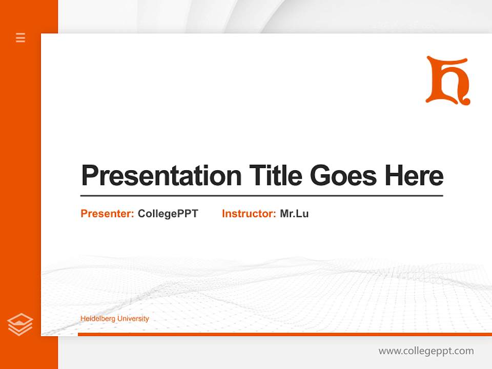 Heidelberg University Thesis Proposal/Graduation Defense PPT Template4:3 ratio PPT effect preview image5