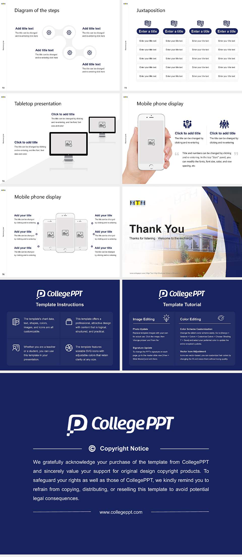High Tech High Graduate School of Education Competition/Entrepreneurship Contest PPT Template4:3 ratio PPT effect preview image9