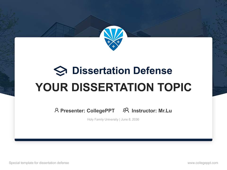 Holy Family University Graduation Thesis Defense PPT Template4:3 ratio PPT effect preview image7