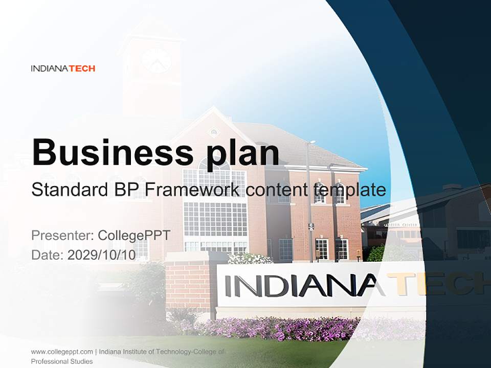 Indiana Institute of Technology-College of Professional Studies Competition/Entrepreneurship Contest PPT Template4:3 ratio PPT effect preview image9