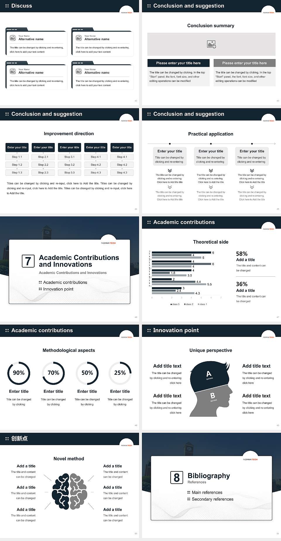 Indiana Institute of Technology Graduation Thesis Defense PPT Template4:3 ratio PPT effect preview image6