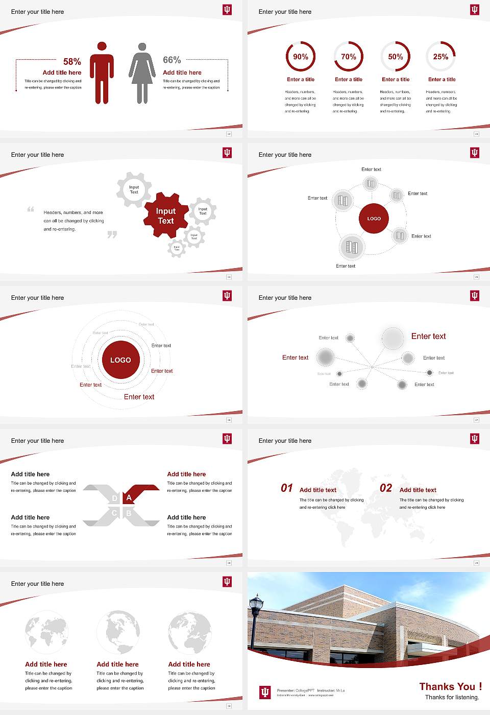 Indiana University-East Course/Courseware Creation PPT Template16:9 ratio PPT effect preview image4