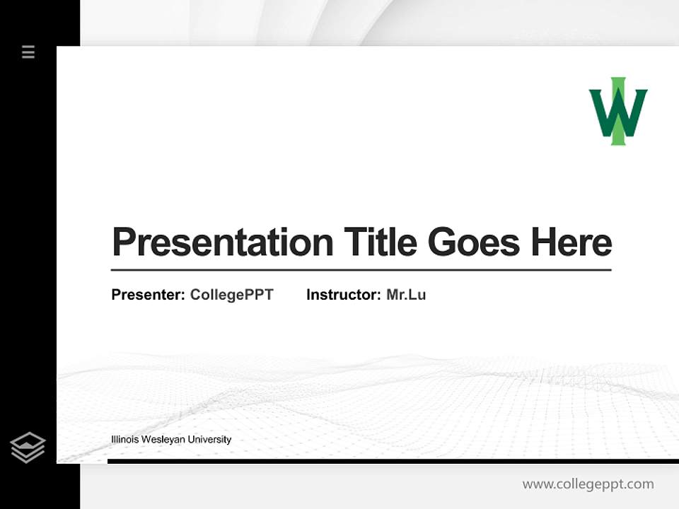 Illinois Wesleyan University Thesis Proposal/Graduation Defense PPT Template4:3 ratio PPT effect preview image5