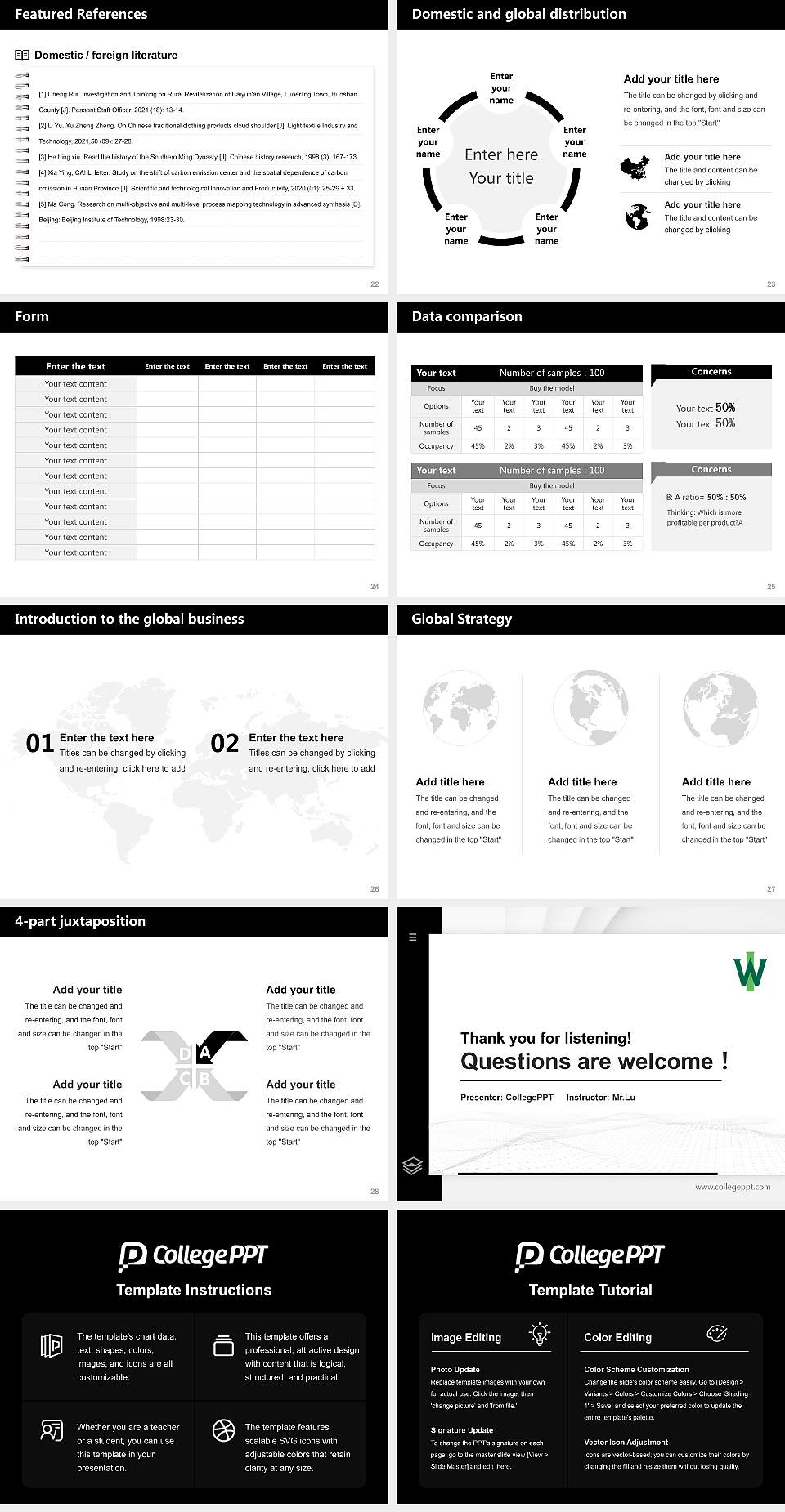 Illinois Wesleyan University Thesis Proposal/Graduation Defense PPT Template4:3 ratio PPT effect preview image4