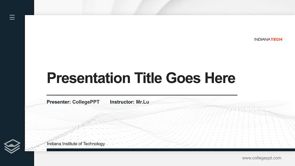 Indiana Institute of Technology Thesis Proposal/Graduation Defense PPT Template16:9 ratio PPT effect preview image