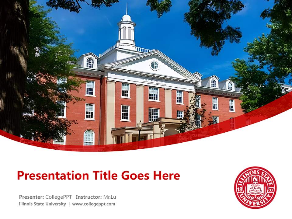 Illinois State University Course/Courseware Creation PPT Template4:3 ratio PPT effect preview image5