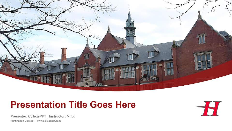 Huntingdon College Course/Courseware Creation PPT Template16:9 ratio PPT effect preview image