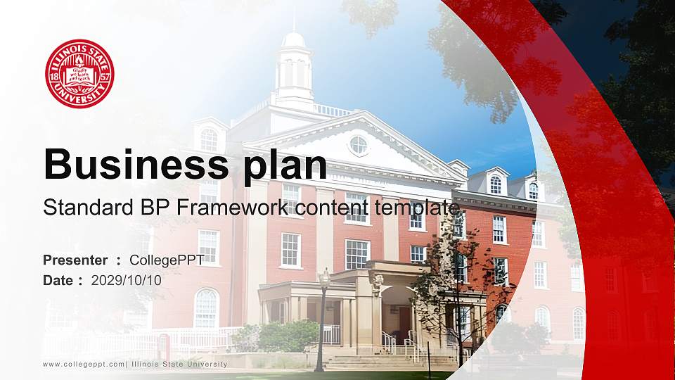 Illinois State University Competition/Entrepreneurship Contest PPT Template16:9 ratio PPT effect preview image