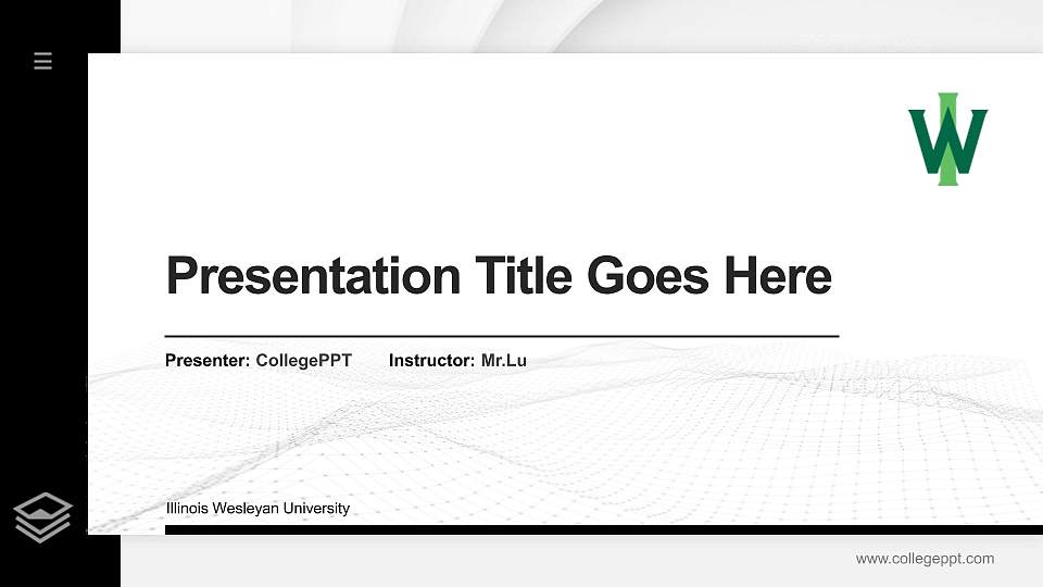 Illinois Wesleyan University Thesis Proposal/Graduation Defense PPT Template16:9 ratio PPT effect preview image