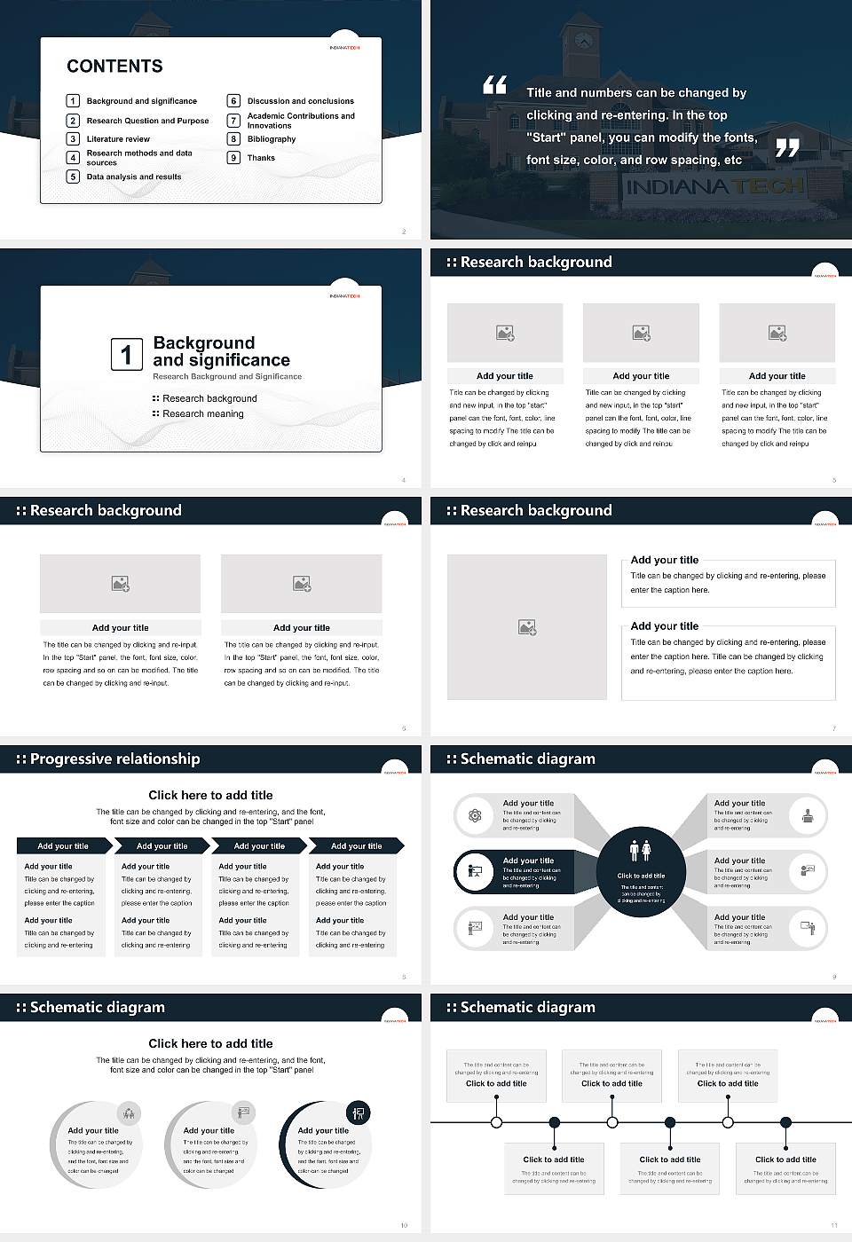 Indiana Institute of Technology-College of Professional Studies Graduation Thesis Defense PPT Template16:9 ratio PPT effect preview image2