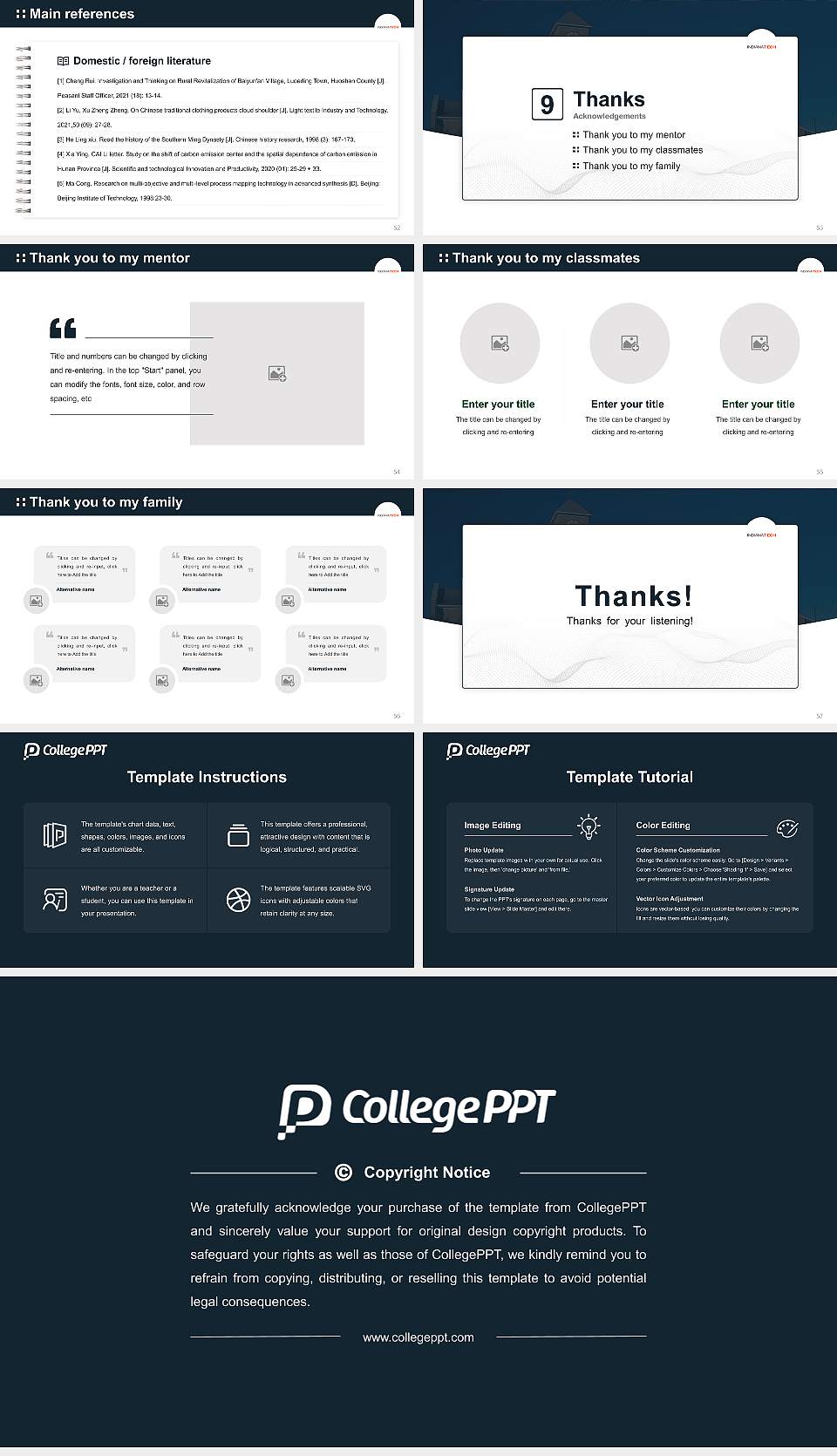 Indiana Institute of Technology-College of Professional Studies Graduation Thesis Defense PPT Template16:9 ratio PPT effect preview image7