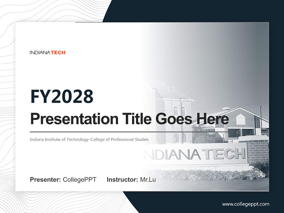 Indiana Institute of Technology-College of Professional Studies Academic Presentation/Research Findings Report PPT Template4:3 ratio PPT effect preview image5