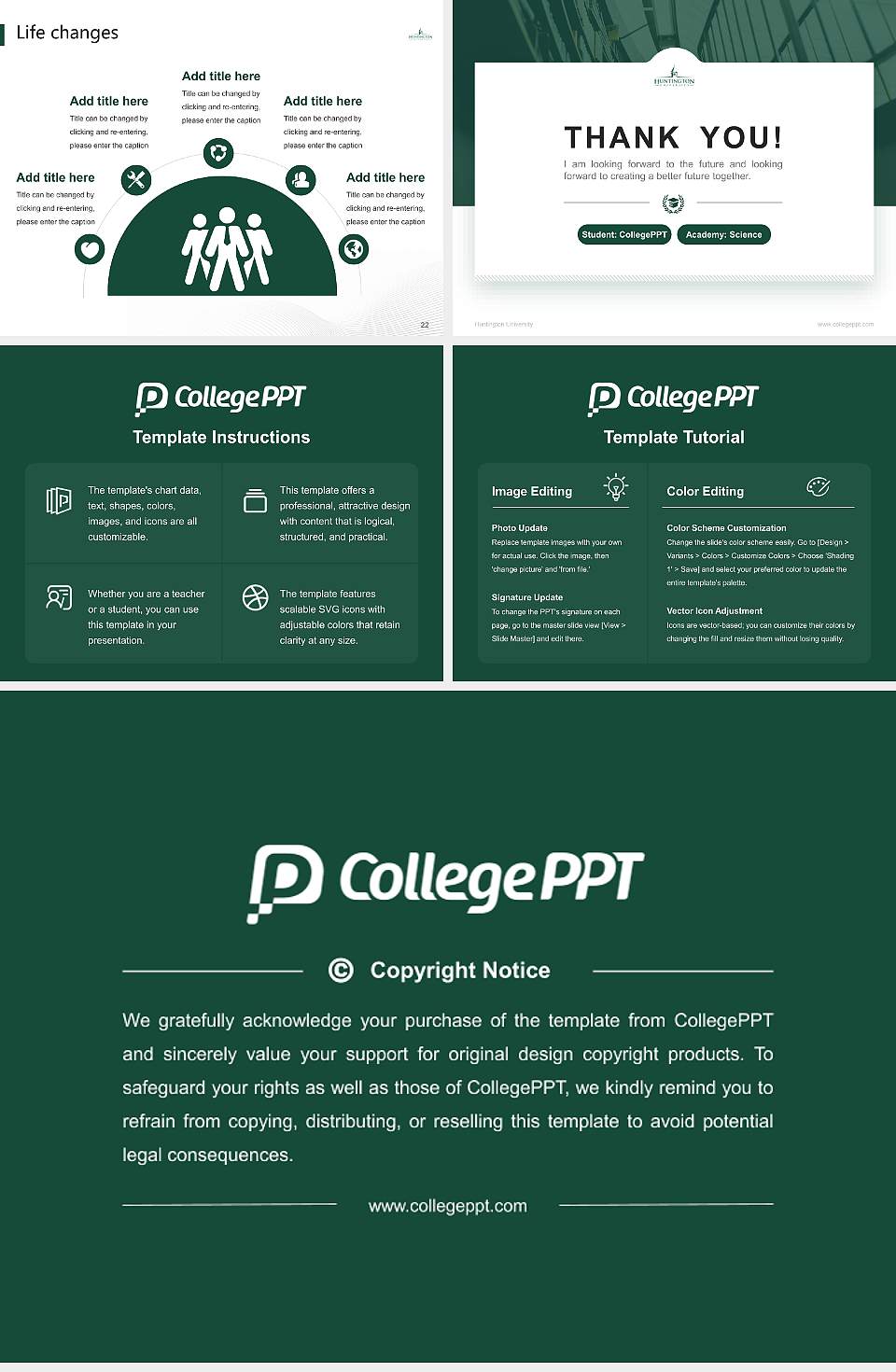 Huntington University National Scholarship Defense PPT Template4:3 ratio PPT effect preview image4