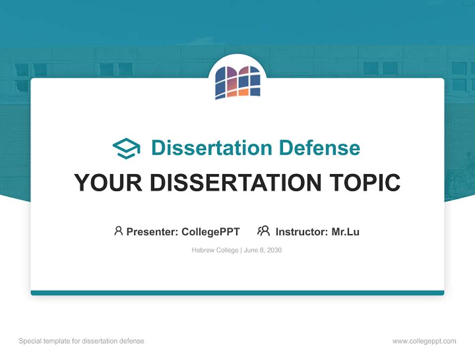 Hebrew College Graduation Thesis Defense PPT Template4:3 ratio PPT effect preview image7