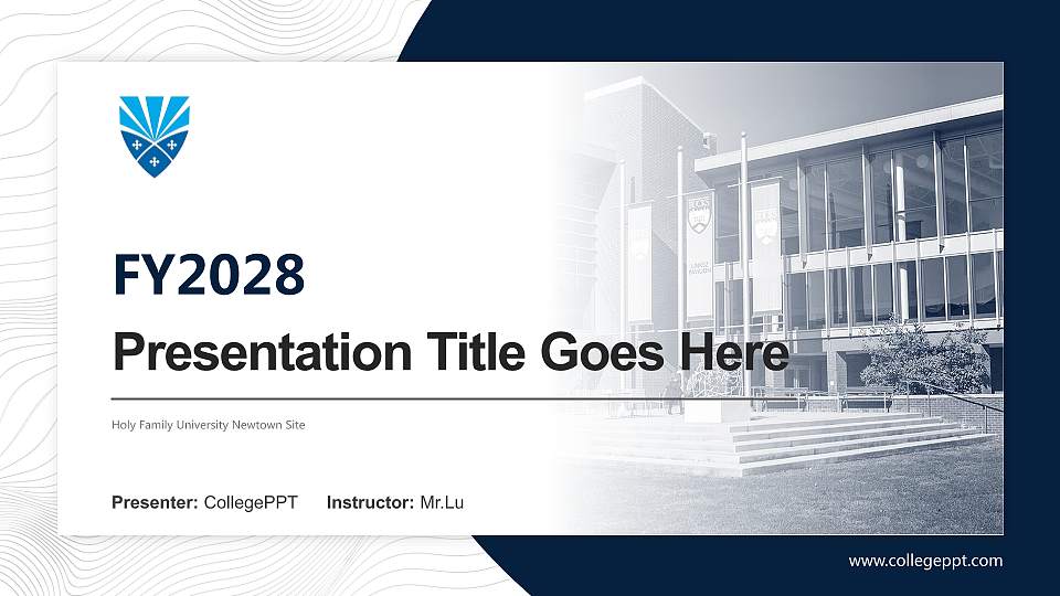 Holy Family University Newtown Site Academic Presentation/Research Findings Report PPT Template16:9 ratio PPT effect preview image