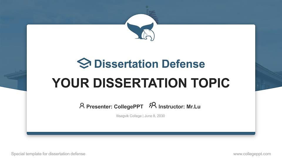Ilisagvik College Graduation Thesis Defense PPT Template16:9 ratio PPT effect preview image
