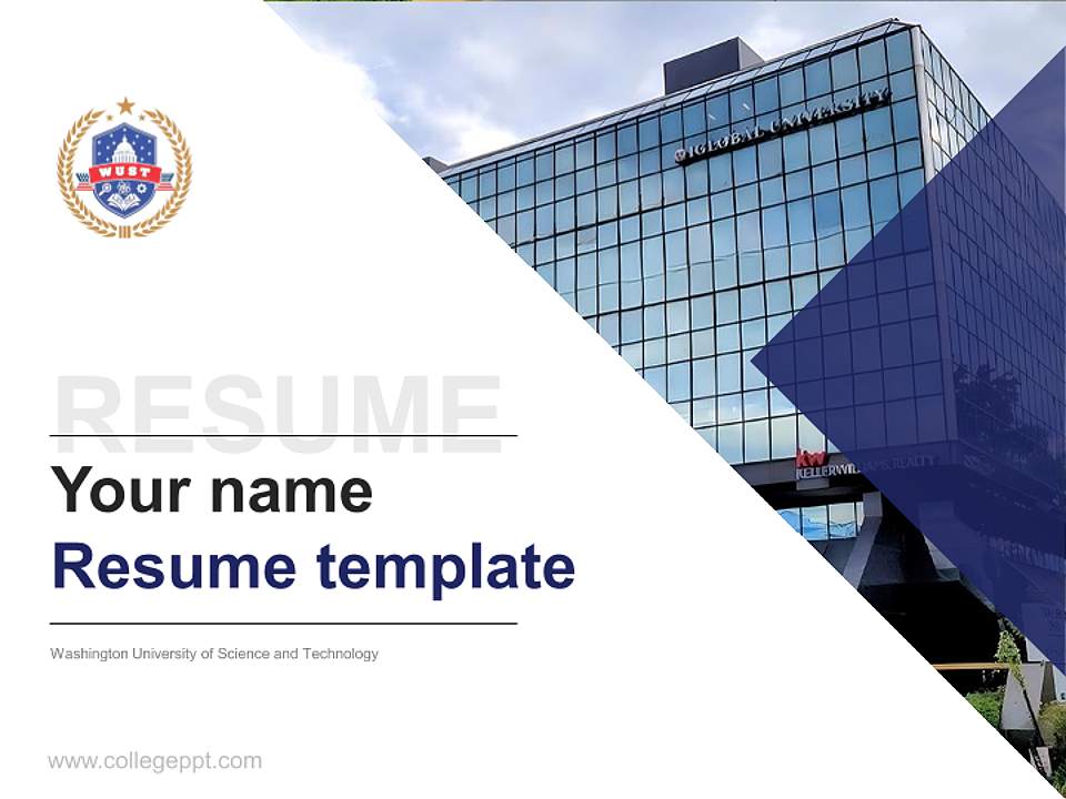 Washington University of Science and Technology Resume PPT Template4:3 ratio PPT effect preview image5