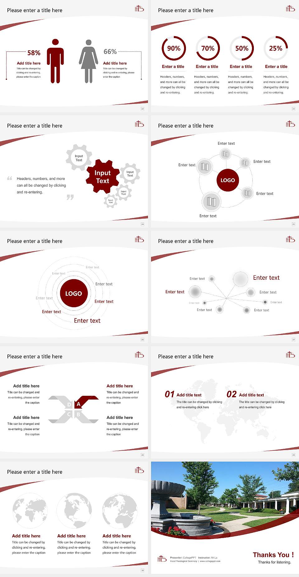 Hood Theological Seminary Course/Courseware Creation PPT Template4:3 ratio PPT effect preview image4