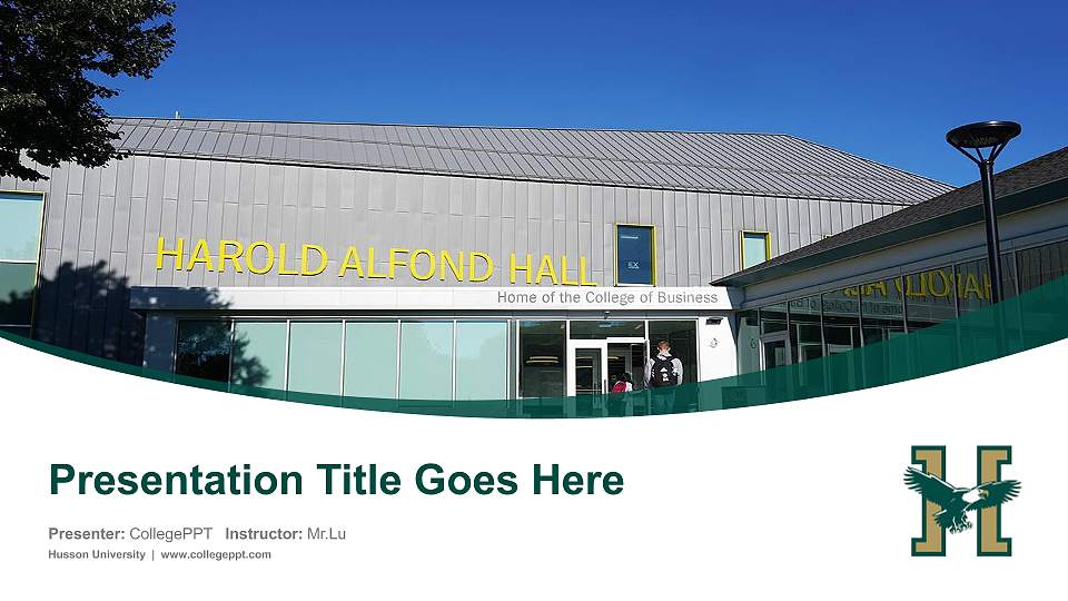 Husson University Course/Courseware Creation PPT Template16:9 ratio PPT effect preview image
