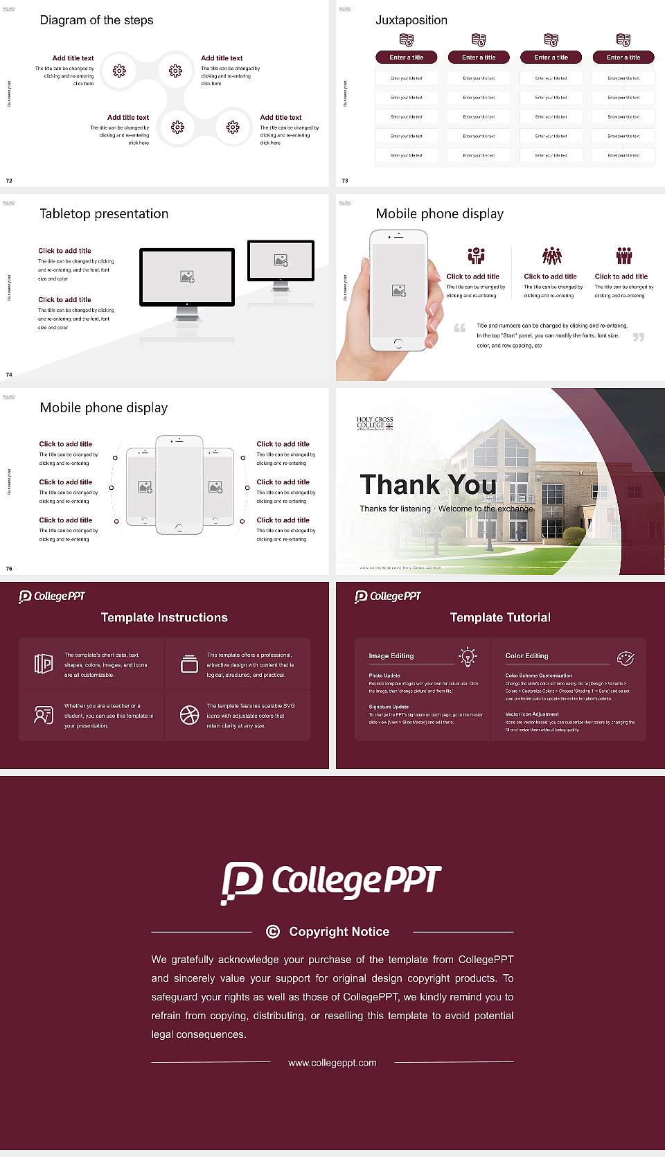 Holy Cross College Competition/Entrepreneurship Contest PPT Template16:9 ratio PPT effect preview image9