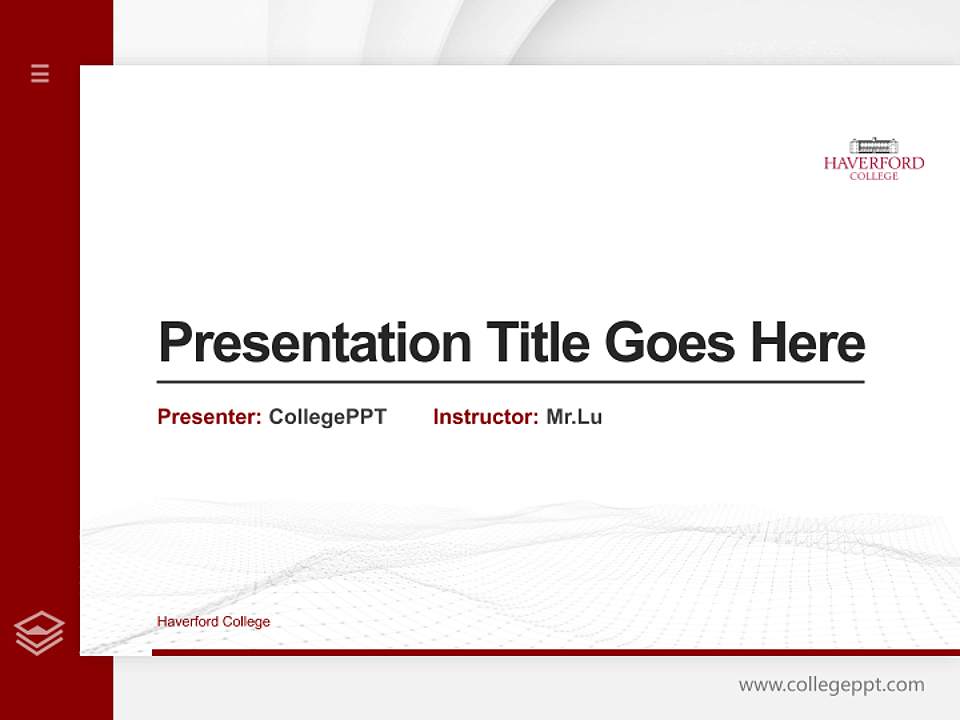 Haverford College Thesis Proposal/Graduation Defense PPT Template4:3 ratio PPT effect preview image5