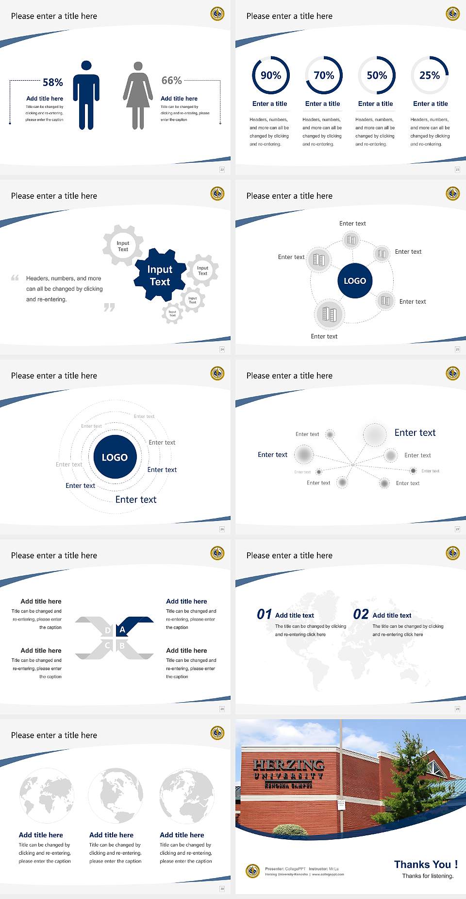 Herzing University-Kenosha Course/Courseware Creation PPT Template4:3 ratio PPT effect preview image4