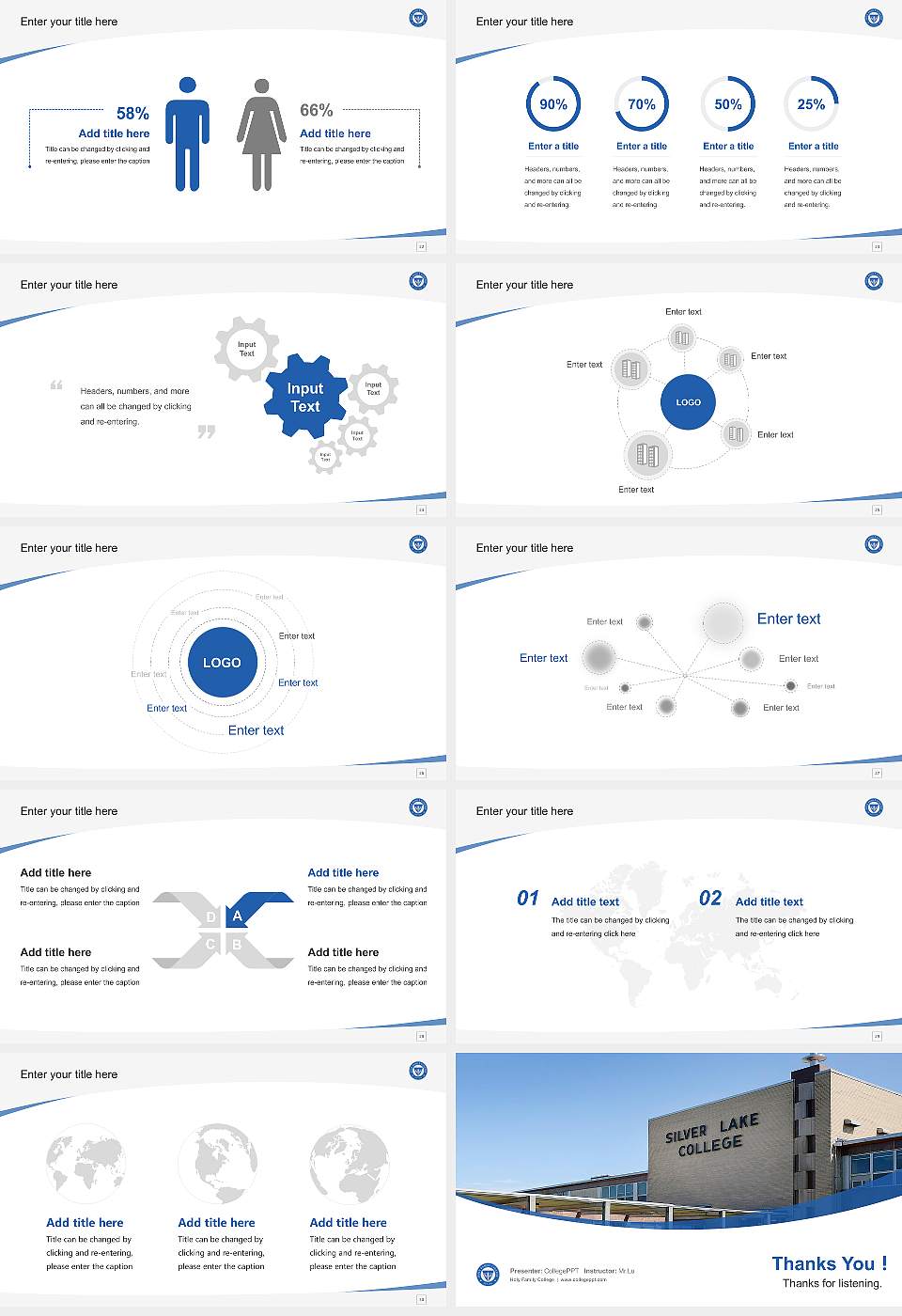 Holy Family College Course/Courseware Creation PPT Template16:9 ratio PPT effect preview image4