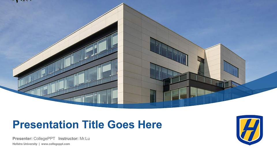 Hofstra University Course/Courseware Creation PPT Template16:9 ratio PPT effect preview image