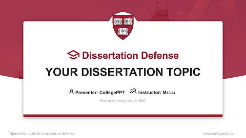 Harvard University Graduation Thesis Defense PPT Template