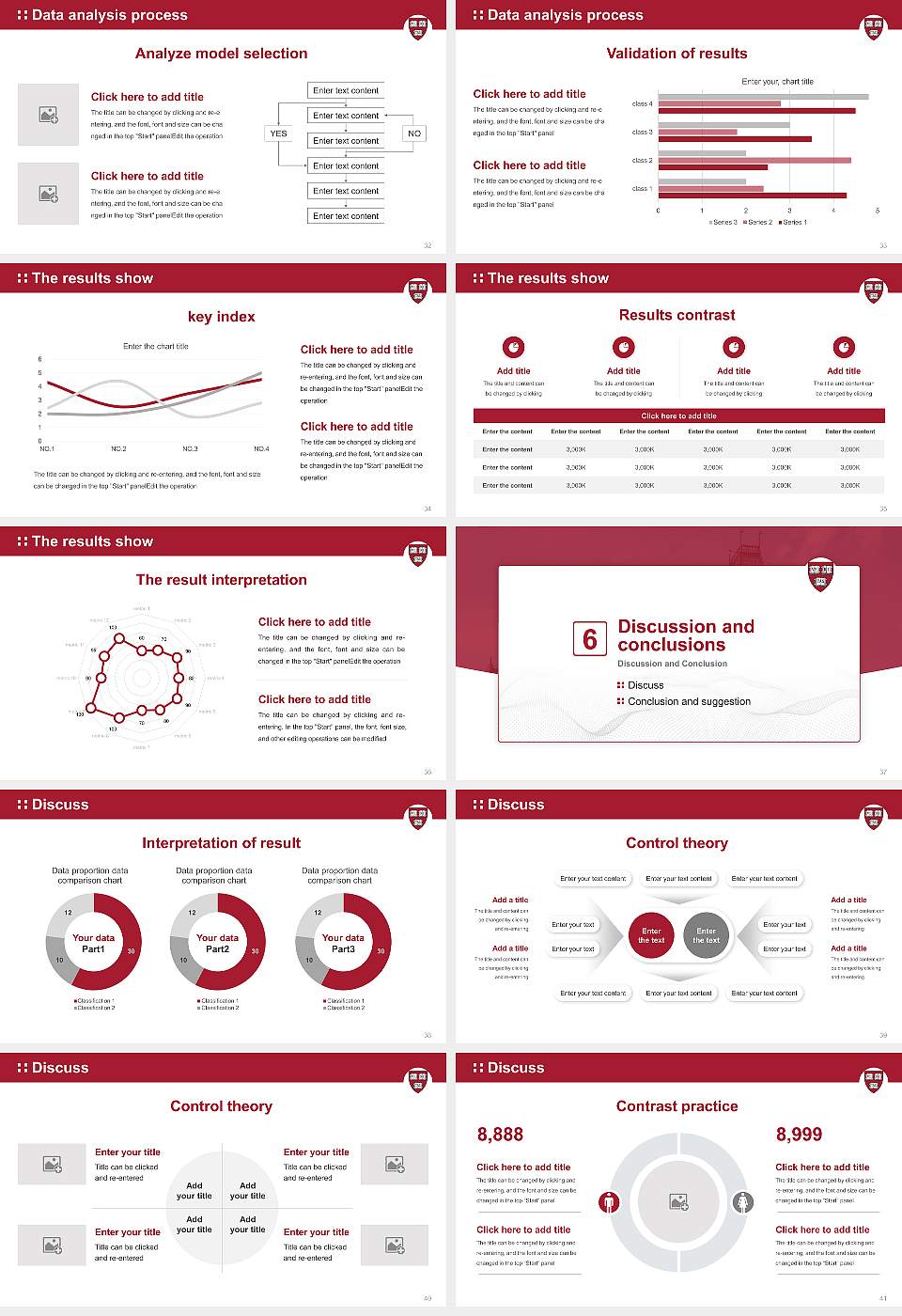 Harvard University Graduation Thesis Defense PPT Template16:9 ratio PPT effect preview image5