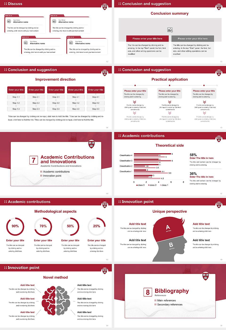 Harvard University Graduation Thesis Defense PPT Template16:9 ratio PPT effect preview image6