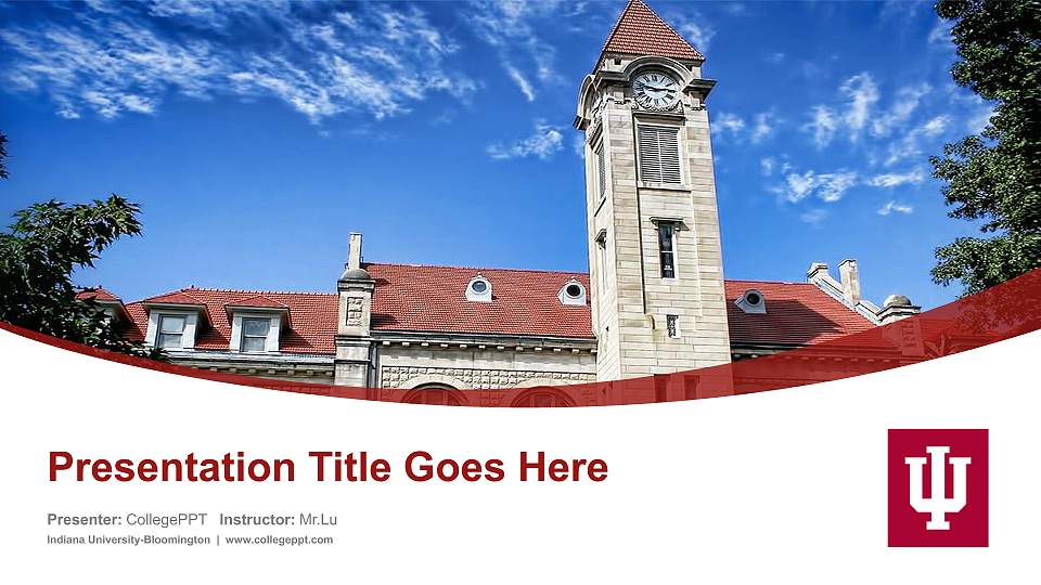 Indiana University-Bloomington Course/Courseware Creation PPT Template16:9 ratio PPT effect preview image