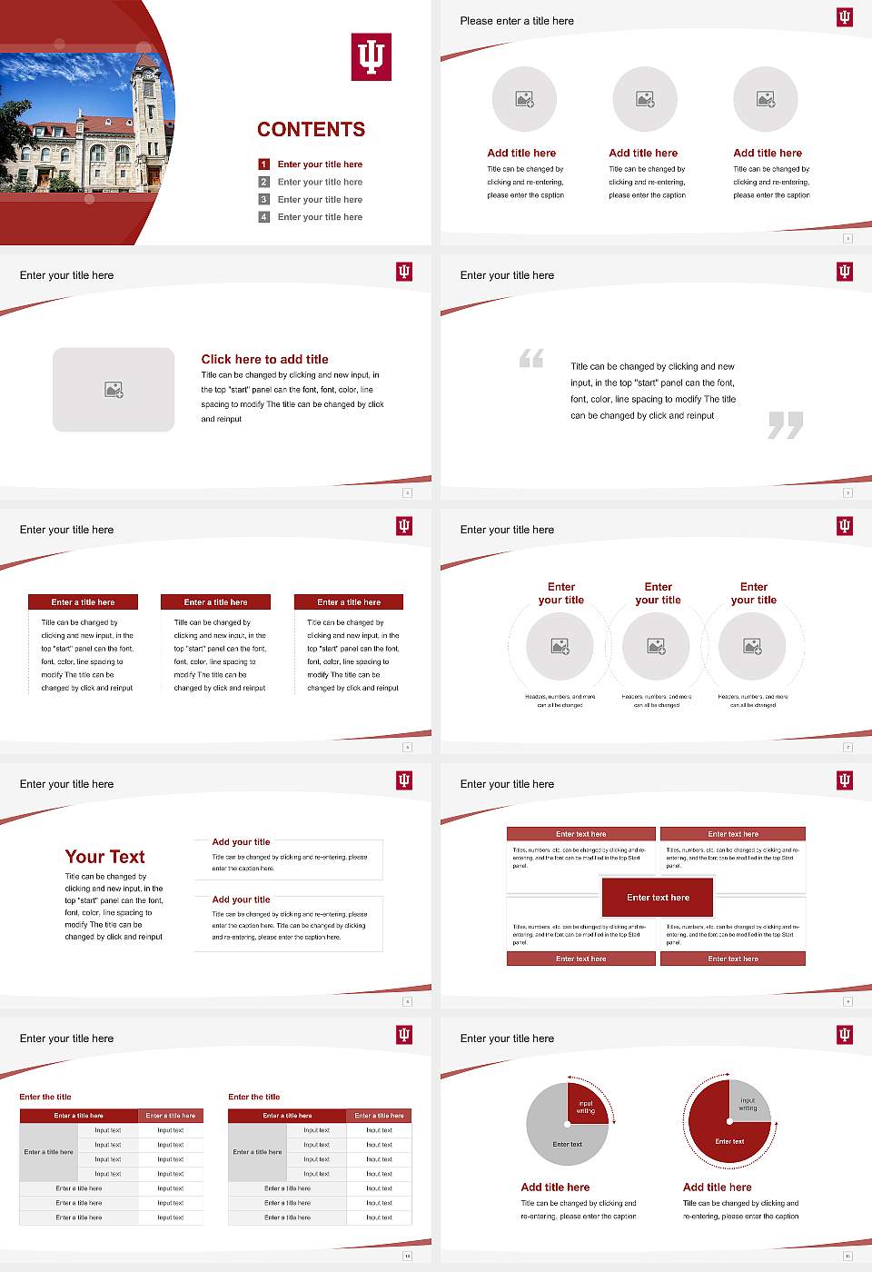 Indiana University-Bloomington Course/Courseware Creation PPT Template16:9 ratio PPT effect preview image2