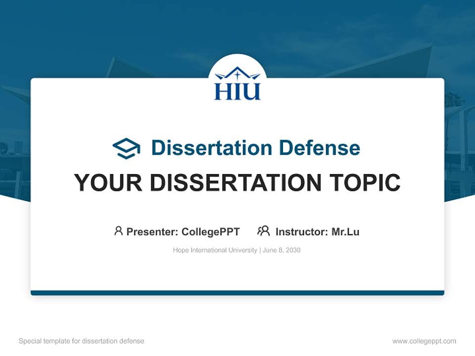 Hope International University Graduation Thesis Defense PPT Template4:3 ratio PPT effect preview image7
