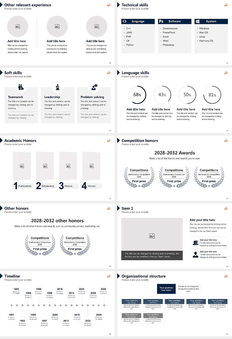 Hope College Resume PPT Template16:9 ratio PPT effect preview image3