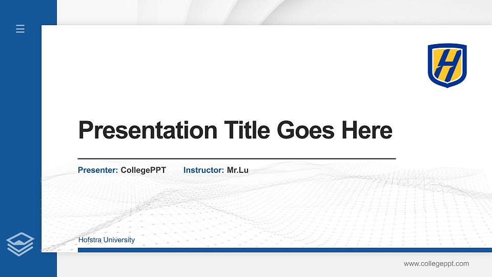 Hofstra University Thesis Proposal/Graduation Defense PPT Template16:9 ratio PPT effect preview image