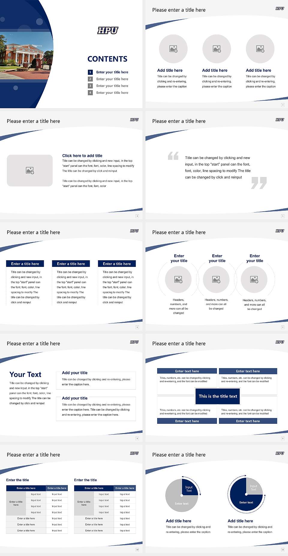 Howard Payne University Course/Courseware Creation PPT Template4:3 ratio PPT effect preview image2