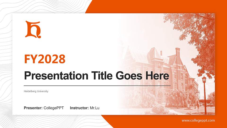 Heidelberg University Academic Presentation/Research Findings Report PPT Template16:9 ratio PPT effect preview image