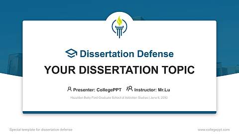 Hazelden Betty Ford Graduate School of Addiction Studies Graduation Thesis Defense PPT Template