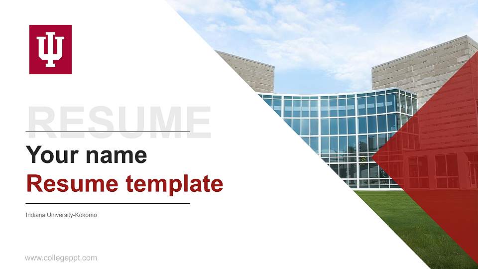 Indiana University-Kokomo Resume PPT Template16:9 ratio PPT effect preview image