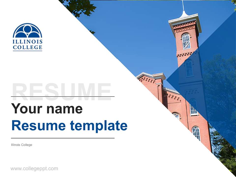 Illinois College Resume PPT Template4:3 ratio PPT effect preview image5