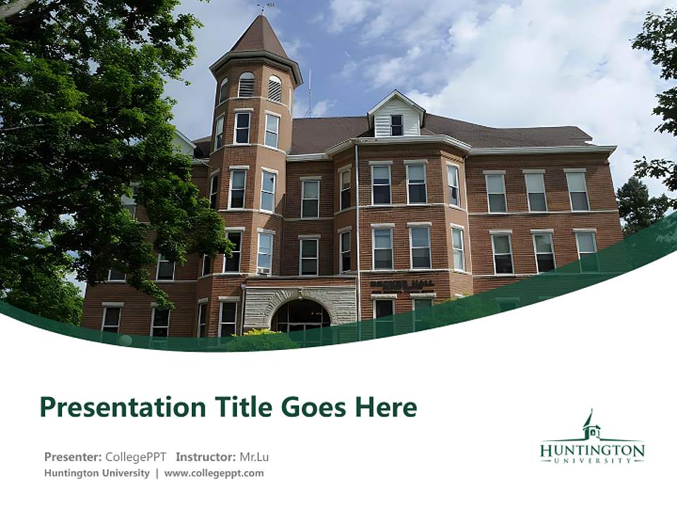 Huntington University Course/Courseware Creation PPT Template4:3 ratio PPT effect preview image5