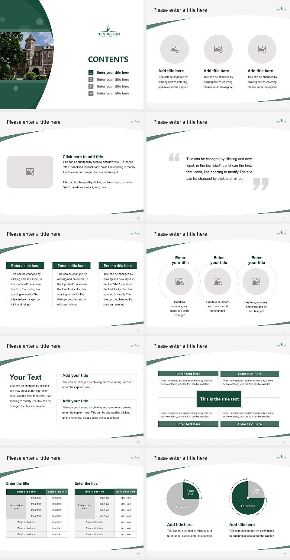 Huntington University Course/Courseware Creation PPT Template4:3 ratio PPT effect preview image2